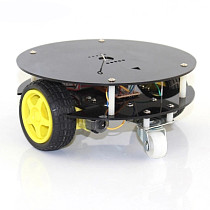 Mini Round Chassis 2WD DIY Smart Car Vehicle Remote Control RC Robot Obstacle Avoidance Car Electronic Education Kit Unassembly