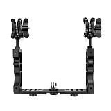 Aluminum Alloy Underwater Waterproof Shell Tray Housings Arm Holder Double Grip Dive for Gopro Action Camera Accessories