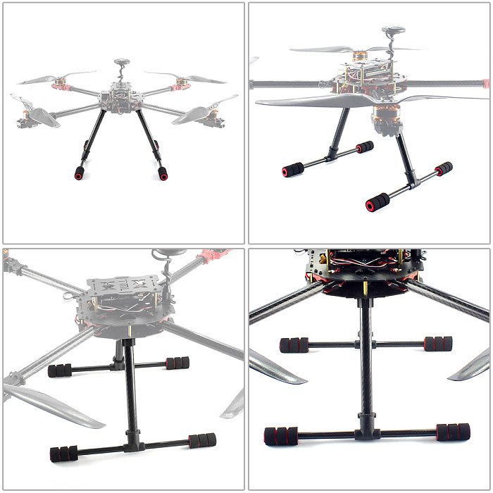 T Type Tall Landing Gear Skid Quick Install Carbon Fiber for FPV Wheelbase 700MM RC Multicopter Drone