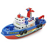 JMT Electric Boat Children Marine Rescue Toys Boat Fire Boat Children Electric Toy Navigation Non-remote Warship Gift High Speed