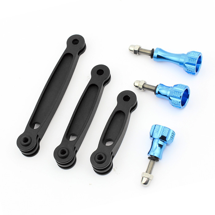 CNC Aluminum 3 in 1 Photo Shoot Extension Conversion Bracket Extend Mount Tripod Adapter with Screws for Gopro Xiaoyi Gitup SJ4000 Sports Camera