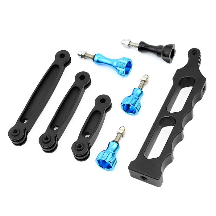 CNC Aluminum 3 in 1 Photo Shoot Extension Conversion Bracket Extend Mount Tripod Kit for Gopro Xiaoyi Gitup SJ4000 Sports Camera