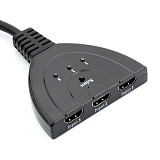 3 Port HDMI HUB 1080P 3D HDMI Switcher Switch Splitter Hub with Cable Build in HDCP for PC TV HDTV DVD Xbox 360 Cable box