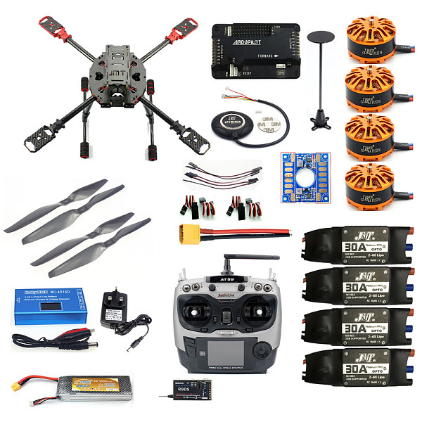 DIY 2.4GHz 4-Aixs RC Drone APM2.8 Flight Controller M7N GPS J630 Carbon Fiber Frame Props with AT9S TX Headless Mode Quadcopter