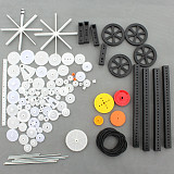 92Pcs Single / Double Plastic Gear Motor Rack Pulley Gearbox Model Toy Car Auto Craft DIY Accessories Four-wheel Drive Robot Kit