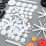 92Pcs Single / Double Plastic Gear Motor Rack Pulley Gearbox Model Toy Car Auto Craft DIY Accessories Four-wheel Drive Robot Kit