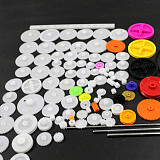 106Pcs Plastic Motor Gear Rack Pulley Worm Single Double Gearbox for DIY Robot Toys Car Ferry Model 4WD Scientific Experiment