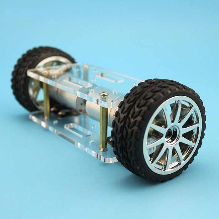JMT Acrylic Plate Car Chassis Frame Self-balancing Mini Two-drive 2 Wheels 2WD DIY Robot Kit 176*65mm Technology Invention Toys