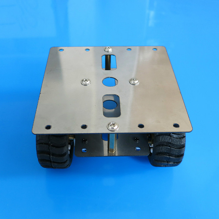 JMT Stainless Steel Metal Frame 4WD Robot Car Chassis Platform 90*90mm with 4x N20 Gear Motor DIY Intelligent Vehicle Tank Model