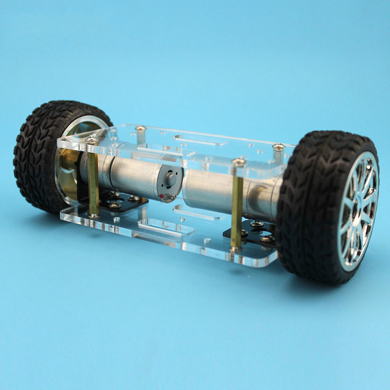 JMT Acrylic Plate Car Chassis Frame Self-balancing Mini Two-drive 2 Wheels 2WD DIY Robot Kit 176*65mm Technology Invention Toys