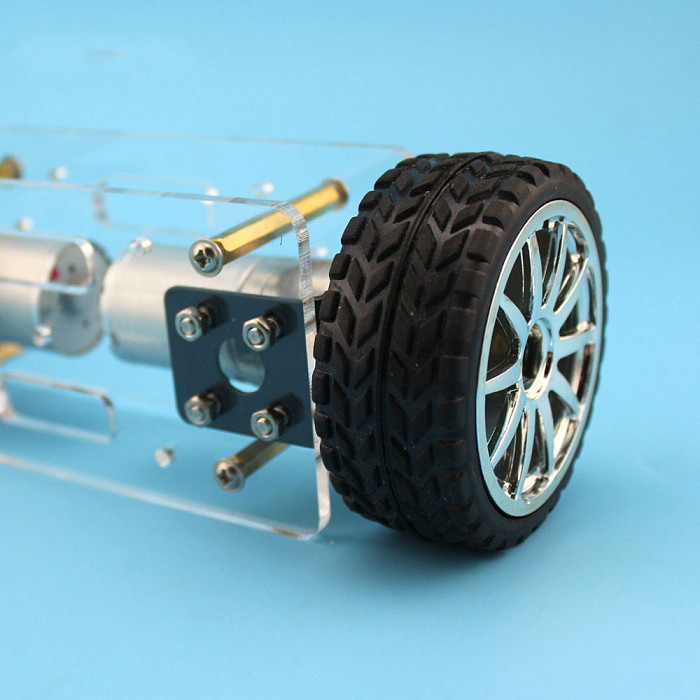 JMT Acrylic Plate Car Chassis Frame Self-balancing Mini Two-drive 2 Wheels 2WD DIY Robot Kit 176*65mm Technology Invention Toys