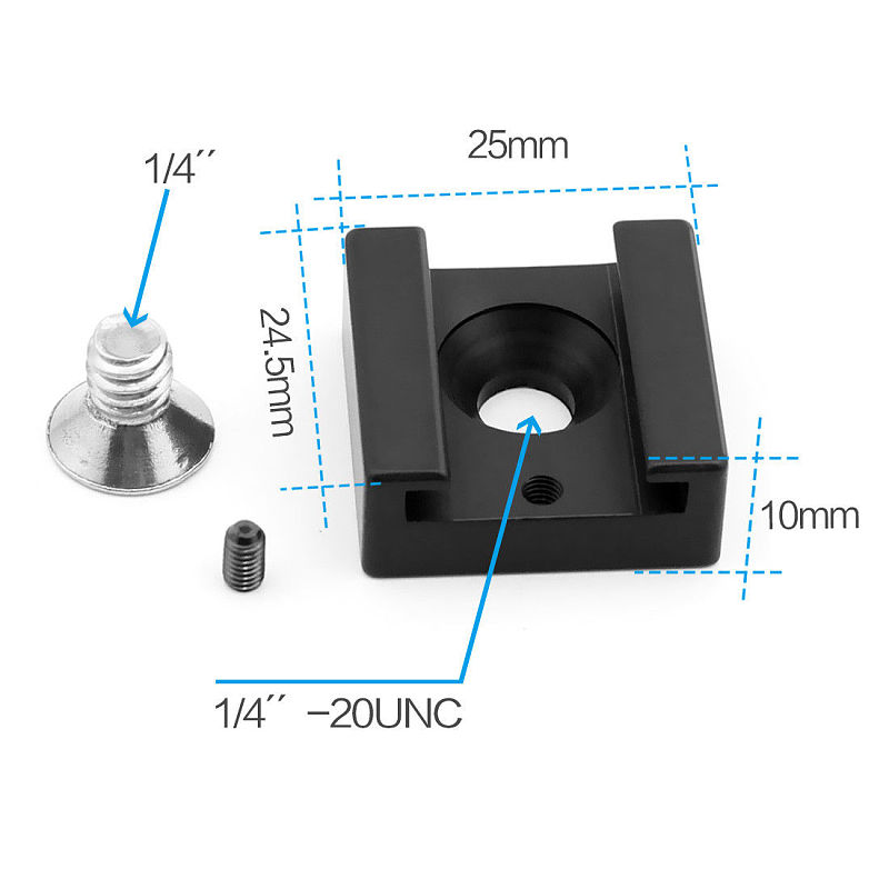 25mm Rod Clamp Holder Adapter for DJI Ronin M MX Monitor Bracket+1/4 Hot Shoe Adapter for 25-27mm Aluminum Tube Bracket