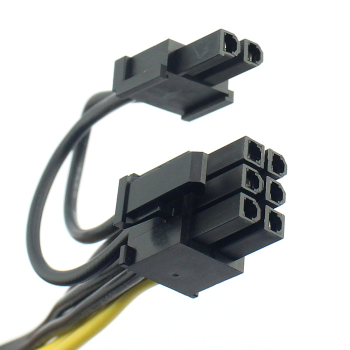 PCI-E PCI Express 6Pin to Dual 2-Port 8Pin 6+2 Pin Adapter GPU Video Card Power Cable Module Wire 16AWG 40cm+20cm Splitter Miner