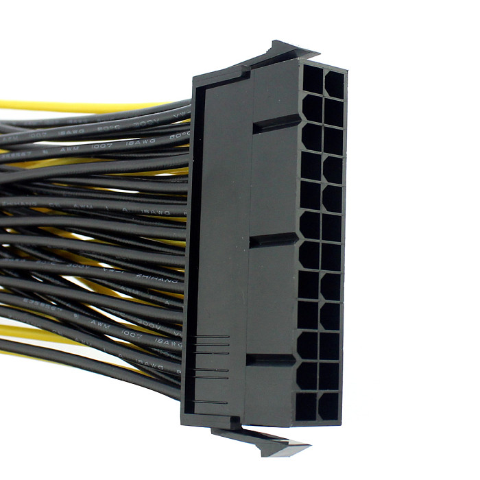 24P 20+4 Pin Dual PSU Power Supply Cable 18AWG 20cm ATX Motherboard Mainboard Adapter Connector Cable Mining Extension Cable