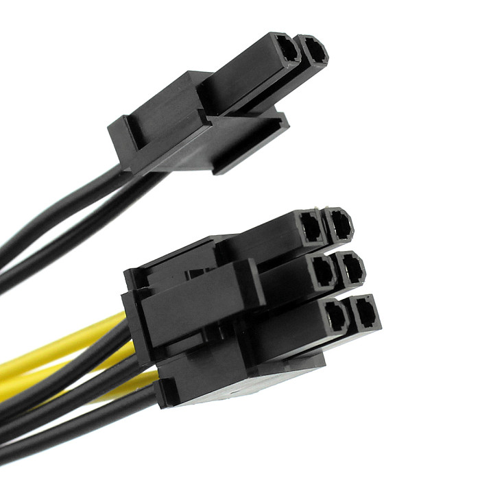 1x PCI-E PCIE PCI Express 8Pin 8P to 2 Port Dual 8Pin 6+2P GPU Graphics Power Cable Cord 20cm