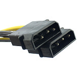 High Quality 18AWG 20CM Dual 4 Pin 4P to 6 Pin 6P Molex PCI-E External Graphics Card Power Cable Converter Adapter Cord