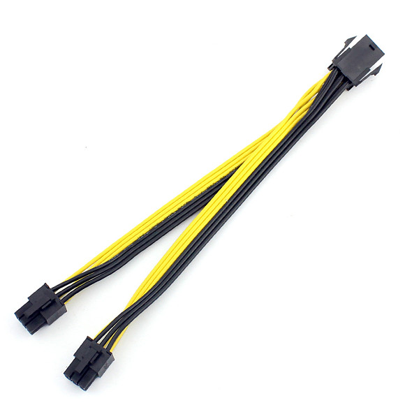 High Quality UL 18AWG PCIe PCI-E Dual 6pin Male to 6pin Male PCI Express Video Card Power Supply Adapter Cable 20CM