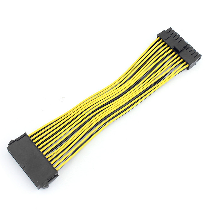 1x 24P 20+4 Pin Power Supply Motherboard Adapter Cable 18AWG 20CM for BTC RIG Extended Miner Mining Wire Extension Cord