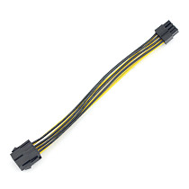 1x High Quality UL 18AWG 8Pin to 8P 2-Port 4+4 Pin CPU Power Supply Computer Extension Cable 20cm Wire Cord