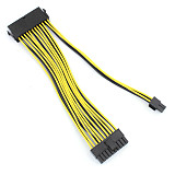 1x 24P 20+4 Pin Power Supply Motherboard Adapter Cable 18AWG 20CM for BTC RIG Extended Miner Mining Wire Extension Cord