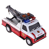 1:28 Pull Back Car Toys Children Crane Car Toy Firefighting Musical Flashing Truck for Kids Child Boys Gift 15.5*6.2*7.5cm