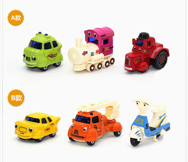 3Pcs/Set 1:64 Mini Cartoon Model Diecast Metal Alloy Cute Car Toys Children Racing Cars Kids Toy for girl Boy Gifts
