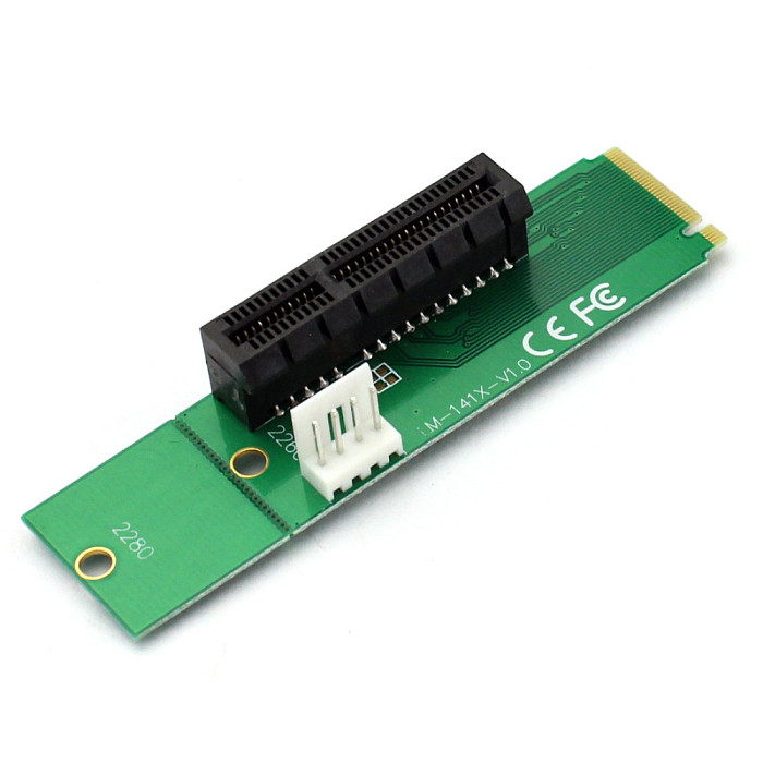 PCI-E 4X Female to NGFF M.2 M Male Adapter Key Power Cable with Converter Card