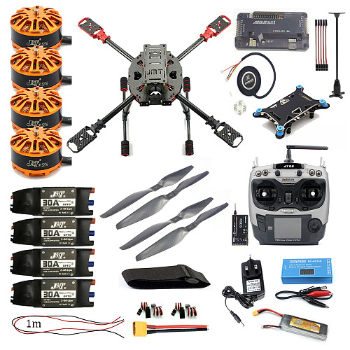 Full Set FPV DIY 2.4GHz 4-Aixs RC Drone ARF APM2.8 Flight Controller M7N GPS 630MM Carbon Fiber Frame Props with AT9S TX Quadcopter