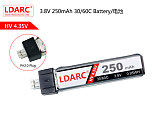 LDARC 1S 250mAh 3.8V 30C High Voltage Lipo Battery for TINY 6X FPV Racing Drone RC Racer Quadcopter