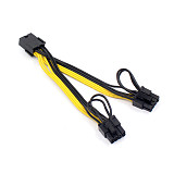 PCI-E PCIE 8p Female to 2 Port Dual 8pin 6+2p Male GPU Graphics Video Card Power Cable Cord 18AWG Wire