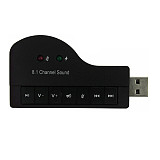 High Quality Portable Piano Shape External USB 2.0 to 3D Audio 8.1 Channel Sound Card Adapter for Win XP/7/8 Android Linux MacOS