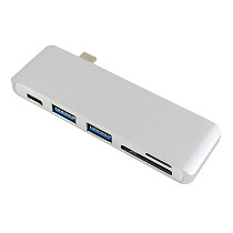 USB-C 3.1 Multi-port Hub Adapter with 2 Ports USB 3.0 Type-C Hub Splitter PD SD/TF Card Reader for Macbook Pro Air Upgrade