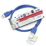 ITHOO USB3.0 60CM PCIE 1X to 16X Graphics Card Extension Cable with Multi-power Ports DC Power Cable for Mining