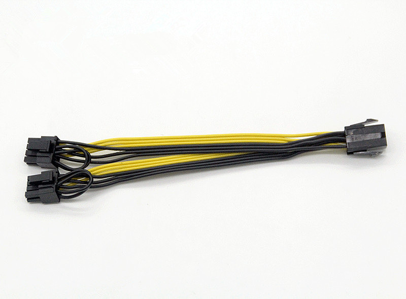 XT-XINTE 6P to 8P Graphics 6 pin Female to Double 6 +2 Pin Connect Cable 18AWG Cord for PC Computer