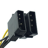 Dual Pin Molex to Dual PCI E Double 6 + 2 Cable Adapter Cord Wire Line 15cm 20cm