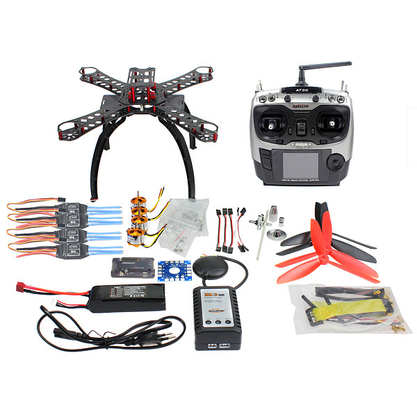 RC Fiberglass Frame Multicopter Full Kit DIY GPS Drone FPV Radiolink AT9 Transmitter APM2.8 1400KV Motor 30A ESC
