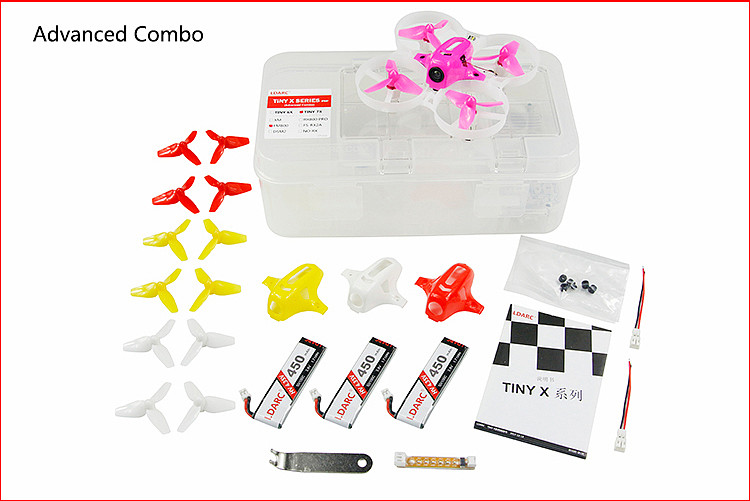 Kingkong LDARC Tiny 7X RTF Mini FPV Racing Drone Quadcopter 75mm Frame 820 Brush Motor 450mAh 3.8V 50C Lipo Battery