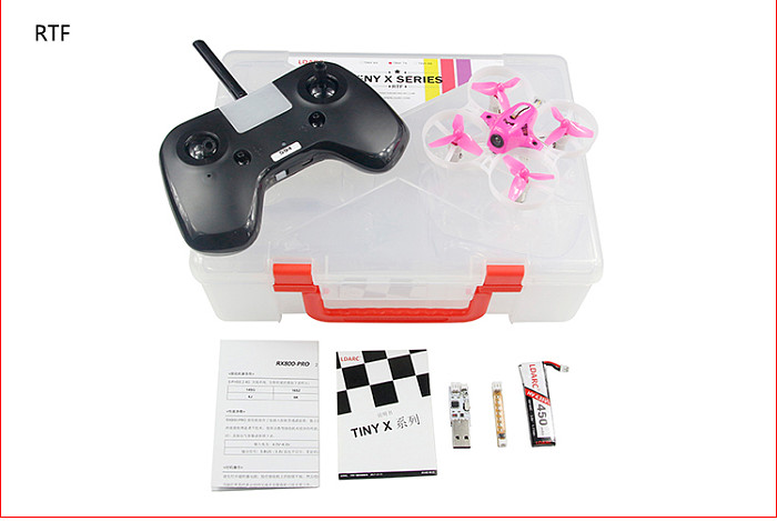 Kingkong LDARC Tiny 7X RTF Mini FPV Racing Drone Quadcopter 75mm Frame 820 Brush Motor 450mAh 3.8V 50C Lipo Battery