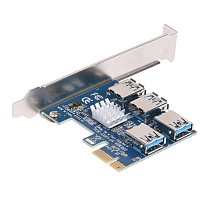 PCIe 1 to 4 PCI express 16X slots Riser Card PCI-E 1X to External 4 PCI-e Slot Adapter PCIe Multiplier Card for Bitcoin Miner