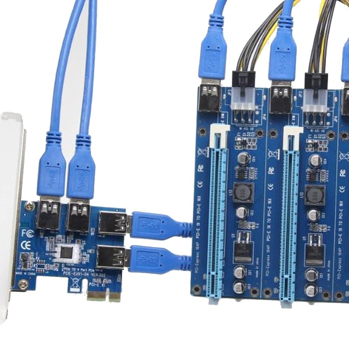 PCIe 1 to 4 PCI express 16X slots Riser Card PCI-E 1X to External 4 PCI-e Slot Adapter PCIe Multiplier Card for Bitcoin Miner