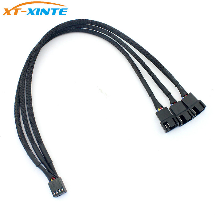 4Pin PWM 1 to 3 Ways Cooler Fan Power Supply Extension Cable Y Splitter Cord Multiplier Computer PC Chassis Cooling 22AWG 30cm