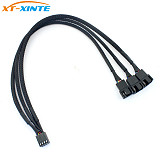 4Pin PWM 1 to 3 Ways Cooler Fan Power Supply Extension Cable Y Splitter Cord Multiplier Computer PC Chassis Cooling 22AWG 30cm