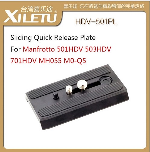XILETU HDV-501PL Rapid Sliding Mounting Bracket Quick Release Plate For Manfrotto 501HDV 503HDV 701HDV MH055M0-Q5