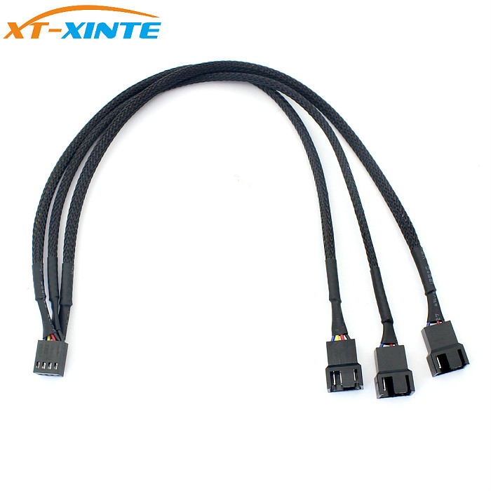 4Pin PWM 1 to 3 Ways Cooler Fan Power Supply Extension Cable Y Splitter Cord Multiplier Computer PC Chassis Cooling 22AWG 30cm