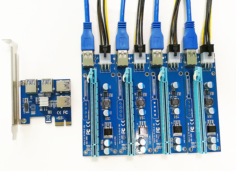 Add in Card PCIe 1 to 4 PCI Express 16X slots Riser Card PCI-E 1X to External 4 PCI-e slot Adapter Port Multiplier Card