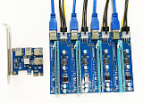 Add in Card PCIe 1 to 4 PCI Express 16X slots Riser Card PCI-E 1X to External 4 PCI-e slot Adapter Port Multiplier Card