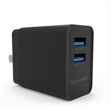 Acasis Dual USB Fast Charger Rotary Charging Plug for Apple Android Mobile Phone