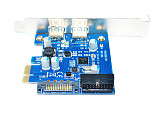 USB 3.0 PCIe Expansion Card External 2 Ports USB3.0 + 2 Internal 19Pin Header 4Pin IDE Power Connector for PCI-E x1 x4 x8 x16