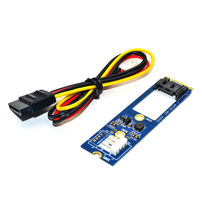 M.2 NGFF to 7 Pin SATA III 3 7Pin SATA3.0 Cable SSD Adapter Converter Board Card NGFF1ST-N02 for 2242 2260 2280 SSD