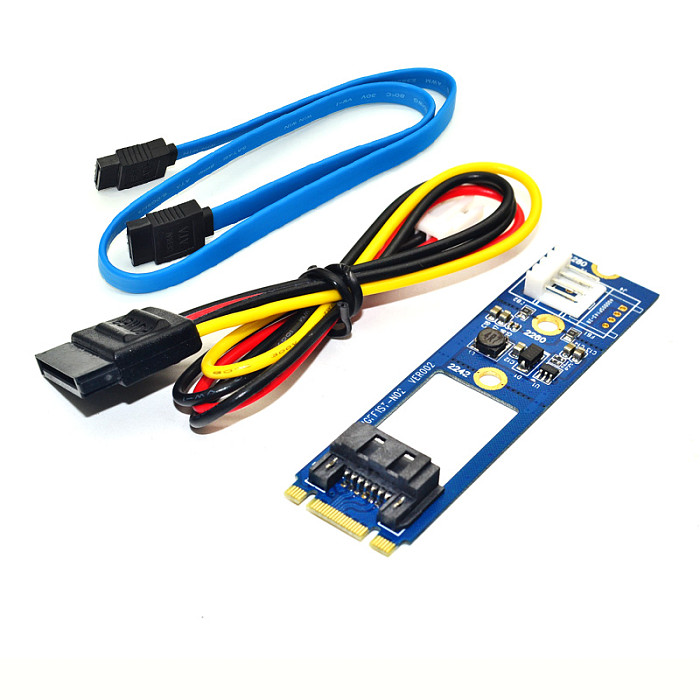 M.2 NGFF to 7 Pin SATA III 3 7Pin SATA3.0 Cable SSD Adapter Converter Board Card NGFF1ST-N02 for 2242 2260 2280 SSD